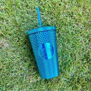 Sapphire metallic blue studded 16oz Starbucks tumbler